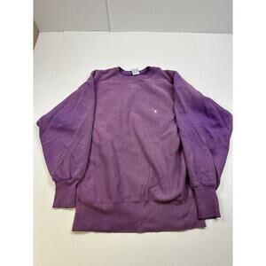 Vintage 90s Purple Champion Reverse Weave Sweatshirt Size‎ L Grape Chest Logo
